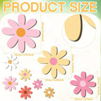 Nordic Wooden Flower Wall Ornaments Kids Room Decoration Boho Wood Daisy Flowers Stickers Crafts Baby Nursery Decor Photo Props