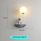 Nursery Room Children's Room Wall Light Resin Astronaut G9 Bulb Speaceman Boy Bedroom Bedside Night Lamps AC110V 220V