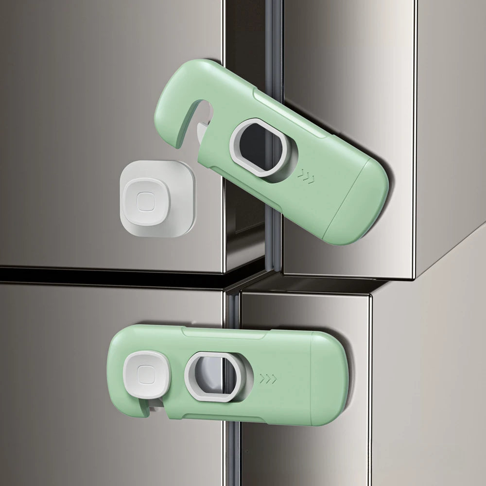 Child Safety Lock 2 Pack, No Tools Installation, Universal for Cabinets Drawers Fridge, Anti-Pinch Baby Proofing