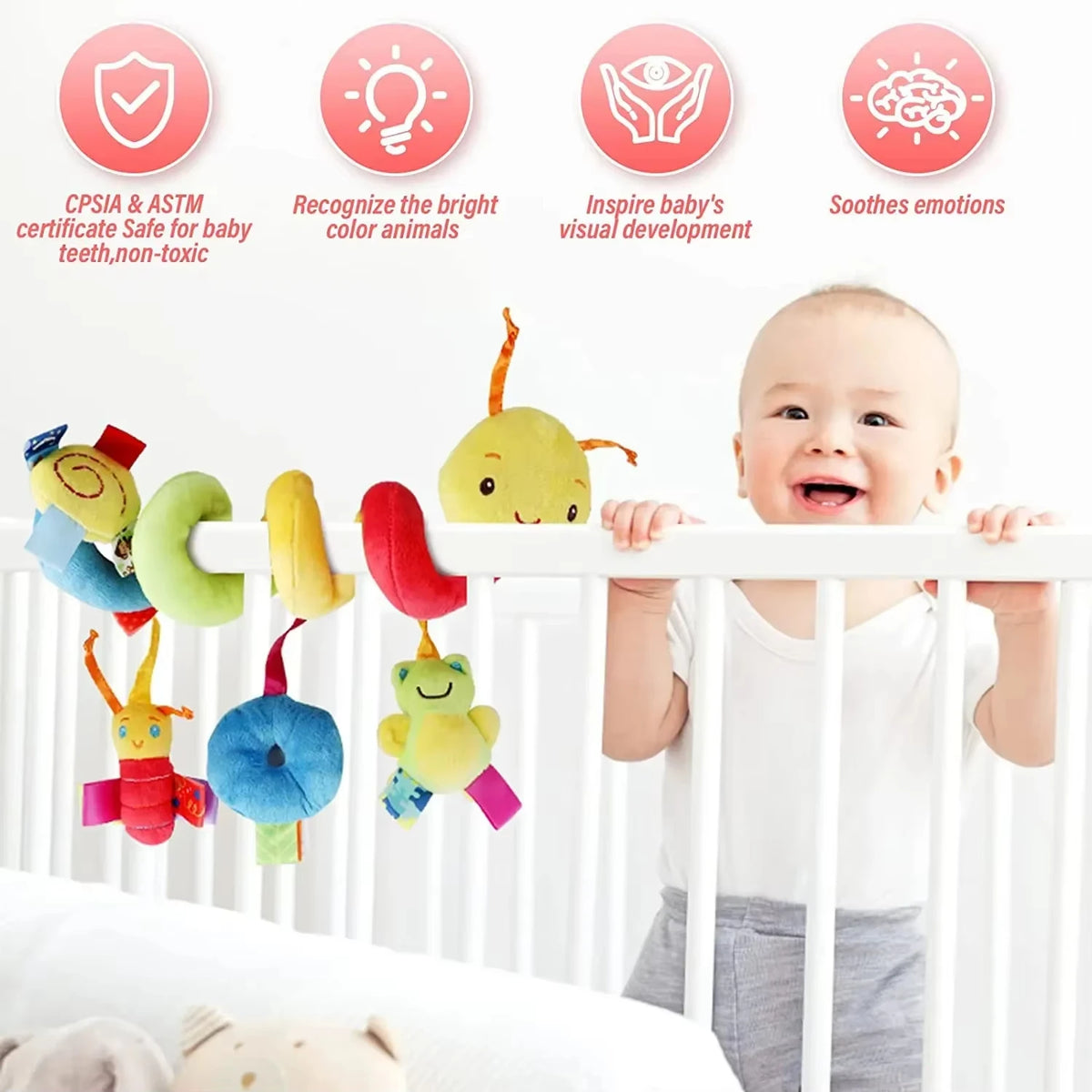 Baby Crib & Stroller Spiral Rattle Toy