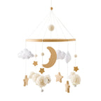 Wooden Baby Crib Mobile with Felt Animals