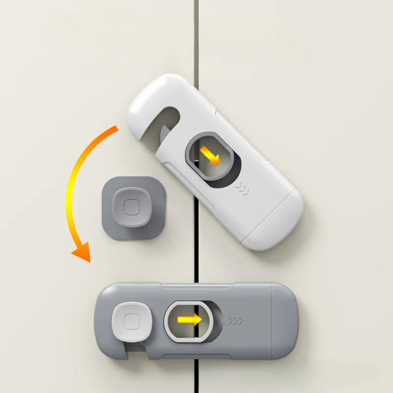 Child Safety Lock 2 Pack, No Tools Installation, Universal for Cabinets Drawers Fridge, Anti-Pinch Baby Proofing