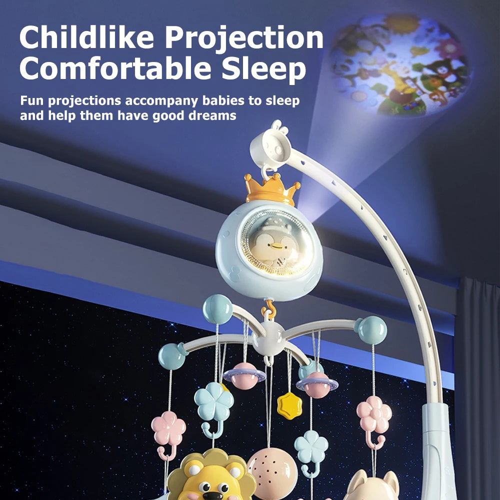 Baby Crib Mobile with Projector & Night Light
