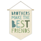 Nursery Decor Canvas Banner,Boy Bedroom Playroom Wall Art Decorations,Boho Twin Room Sign, Big Bro Lil Bro, Sage Green Blue Kids