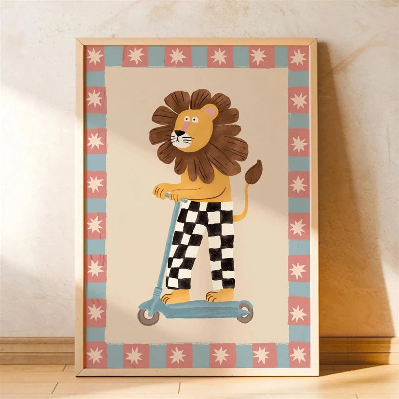 Animal-themed Baby Room Posters: Stylish and Playful Animal Prints Whimsical Canvas Wall Art Suitable for Modern Baby Room De