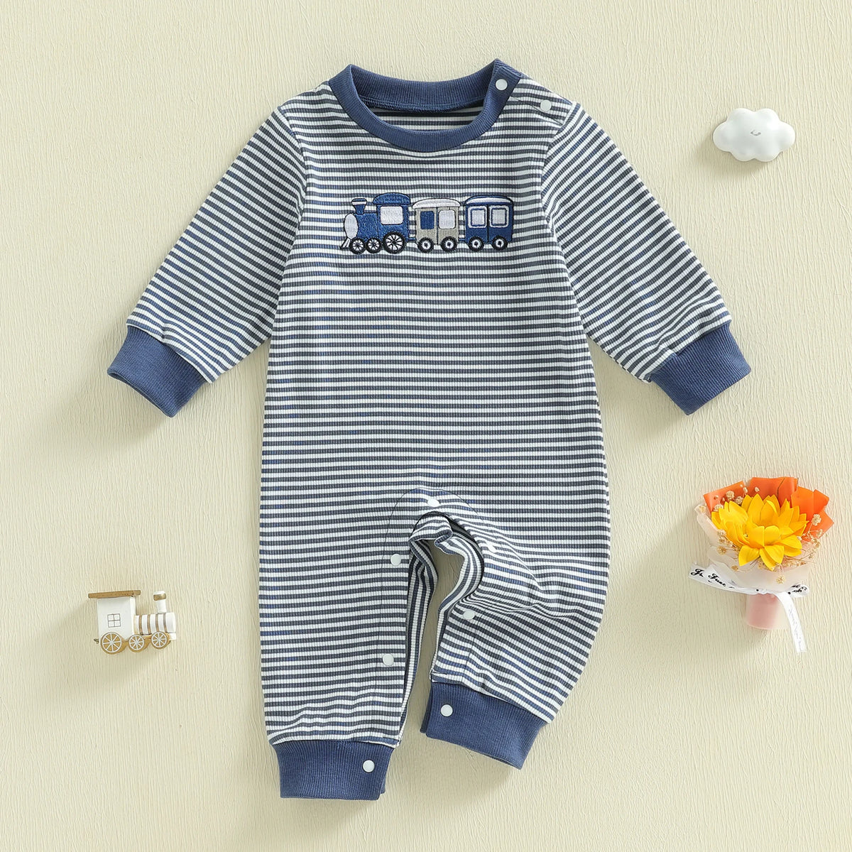 Boys Fall Striped Playsuit