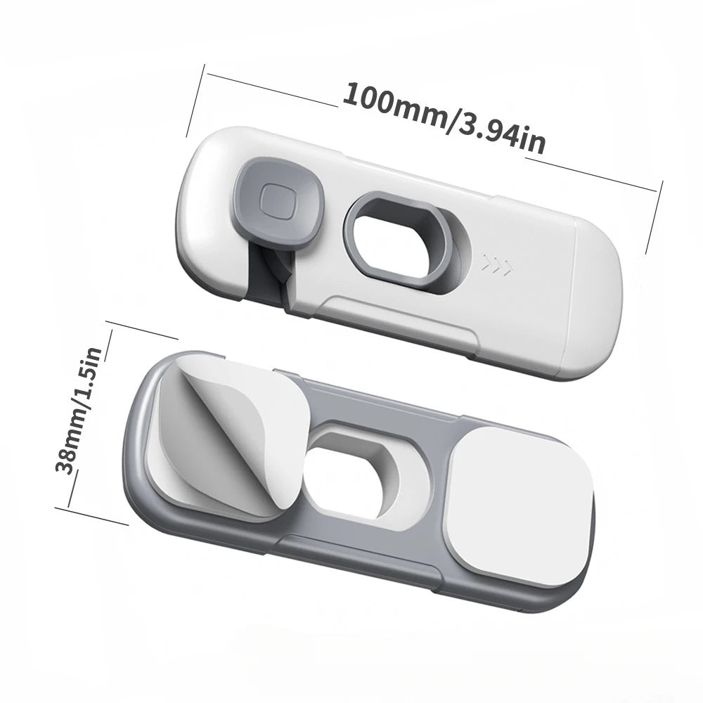 Child Safety Lock 2 Pack, No Tools Installation, Universal for Cabinets Drawers Fridge, Anti-Pinch Baby Proofing