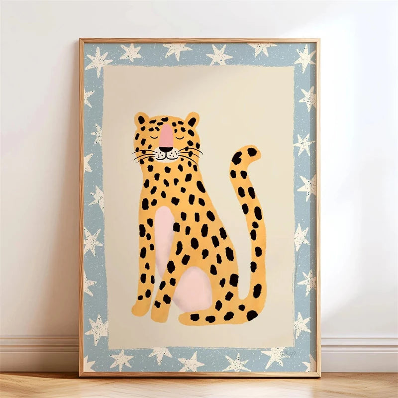 Animal-themed Baby Room Posters: Stylish and Playful Animal Prints Whimsical Canvas Wall Art Suitable for Modern Baby Room De