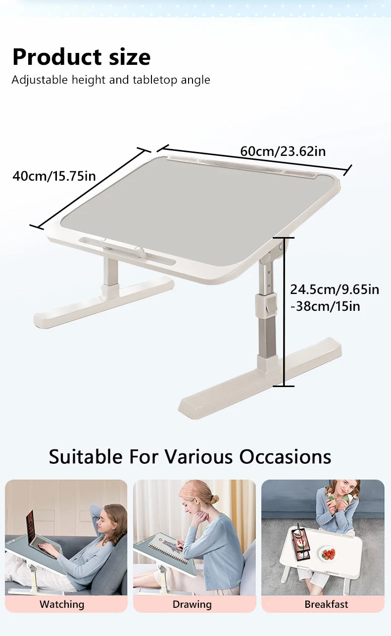 Laptop Desk Foldable Bed Table Adjustable Computer Desk Office Desk Children's Study Desk Bedroom Living Room Desk Adjustable