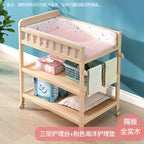 Diaper Changing Tables Solid Wood Baby Care Table Massage Bath Integrated Multifunctional Baby Bed Changing Table