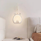 Cute Children's Room Girl Bedroom Wall Lamps Embrace Pear Lamp Creative Cream Style Princess Room Baby Room Bedside Wall Lights
