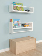 Nursery Book Shelves ,15.7 Inch Wood Floating Bookshelves for Wall Set of 3, Baby Kids Decor, Solid Wood Wall Mounted Shelves