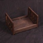 Newborn Infant Photography Props Retro Wood Bed Baby Poses Growth Memorial Detachable Background Sofa For Boys Shooting Props