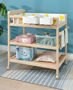 Diaper Changing Tables Solid Wood Baby Care Table Massage Bath Integrated Multifunctional Baby Bed Changing Table