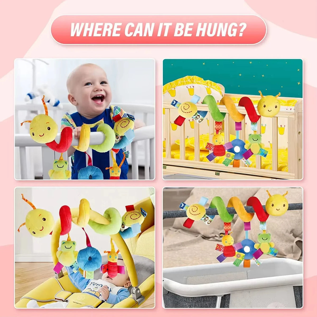Baby Crib & Stroller Spiral Rattle Toy