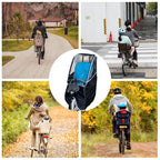 Bicycle Child Seat Canopy Cover Waterproof Bike Child Seat Rain Canopy Bicycle Rain Cover with Transparent Window Universal Pad