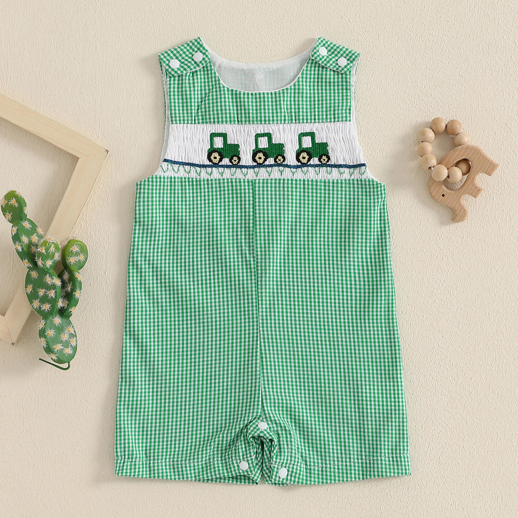 Baby Boy Embroidered Romper