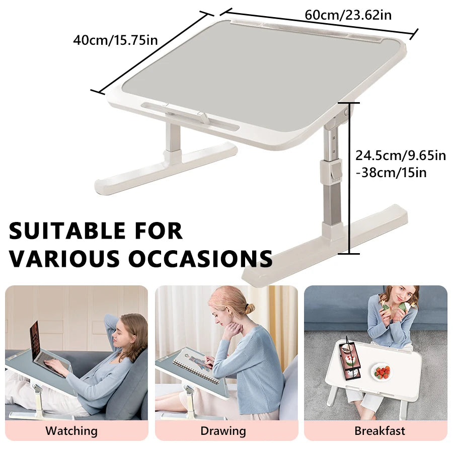 Laptop Desk Foldable Bed Table Adjustable Computer Desk Office Desk Children's Study Desk Bedroom Living Room Desk Adjustable
