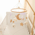 Wooden Rattles Toys Baby Crib Mobile Bed Bell Soft Felt Hot Balloon Newborn Music Bed Bell Hanging Toys Crib Bracket Baby Gifts