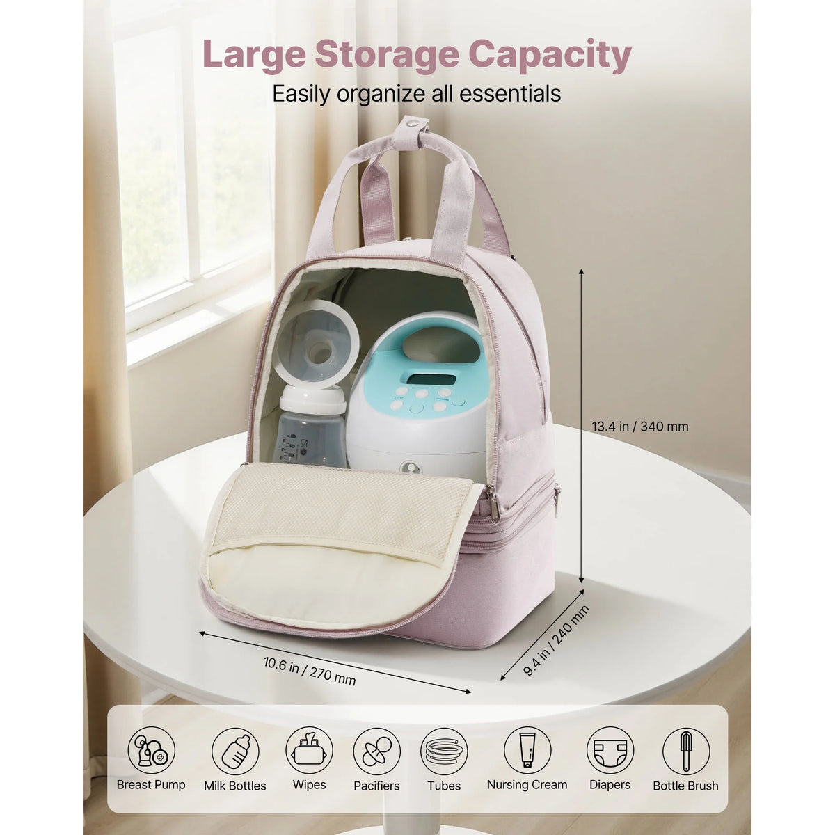 Breast Pump Backpack with Ice Pack