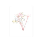 Baby Decoration Bedroom Child Posters Girl's Room Prints Nursery Pink Flower Wall Art Canvas Painting Pictures kids Room Decor
