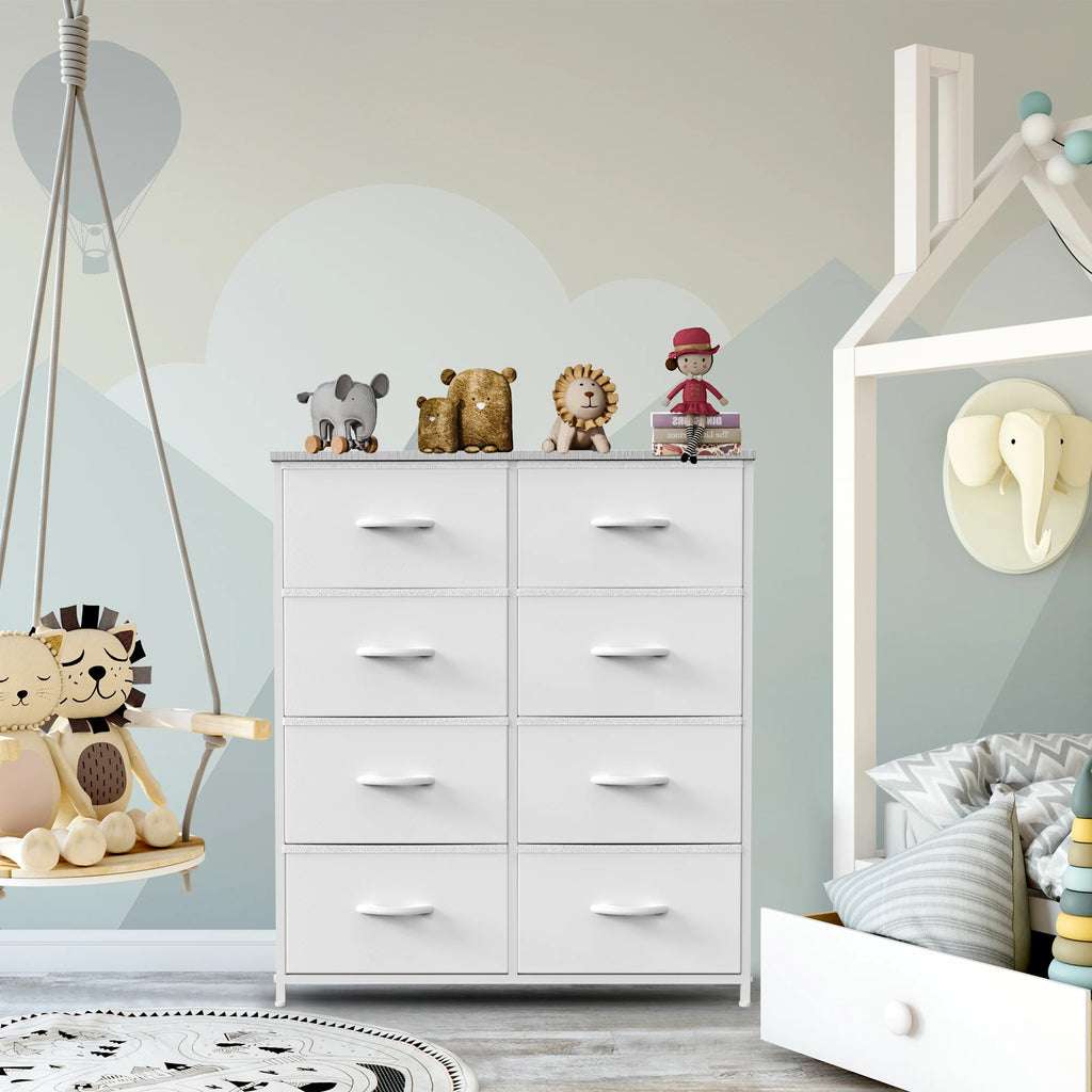 Children's Wardrobe For Bedroom With 8 Fabric Drawers