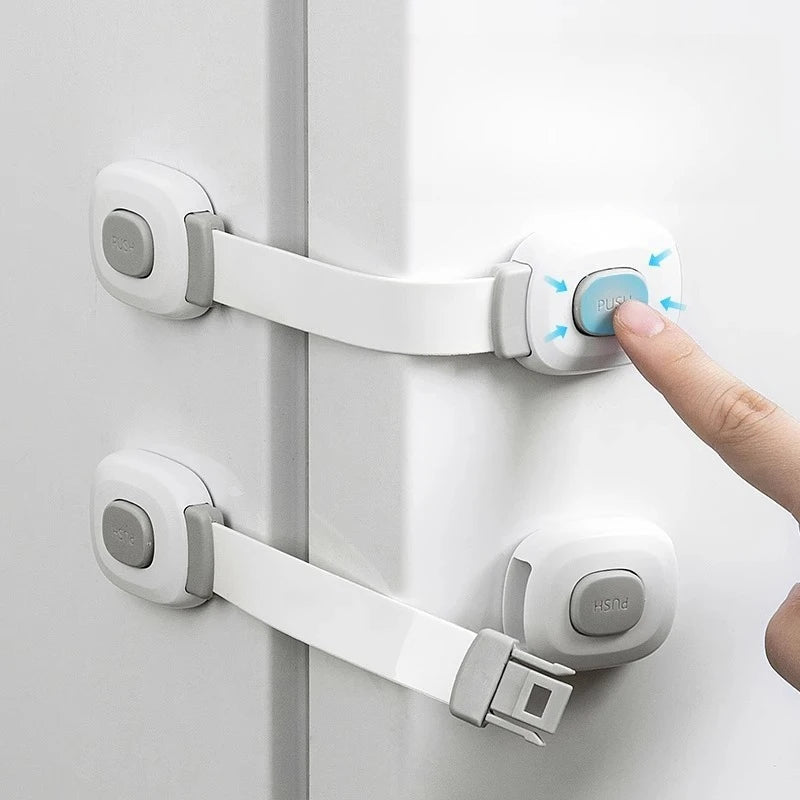Child Safety Cabinet Locks Drawer Latches Baby Proofing Pinch Resistant for Kitchen Fridge Oven Door Multipurpose Protector