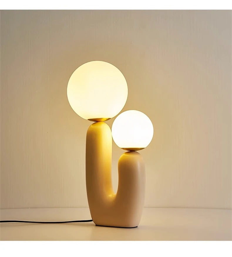 Nordic Children's Room Bedroom Bedside Lamp Creative Art Table Lamp Decoration Model Room Living Room Double Head Table Lamp