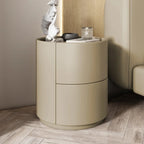 Home Living Room Sofa Side Cabinet, Creative Round Solid Wood Bedside Table, New Simple Modern Small Bedroom Storage Cabinet