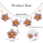 Handmade Felt Daisy Wreath Bohemian Baby Room Nursery Decoration Girl's Daisy Garland Decoration