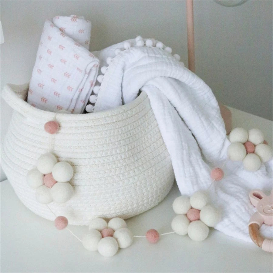 Handmade Felt Daisy Wreath Bohemian Baby Room Nursery Decoration Girl's Daisy Garland Decoration