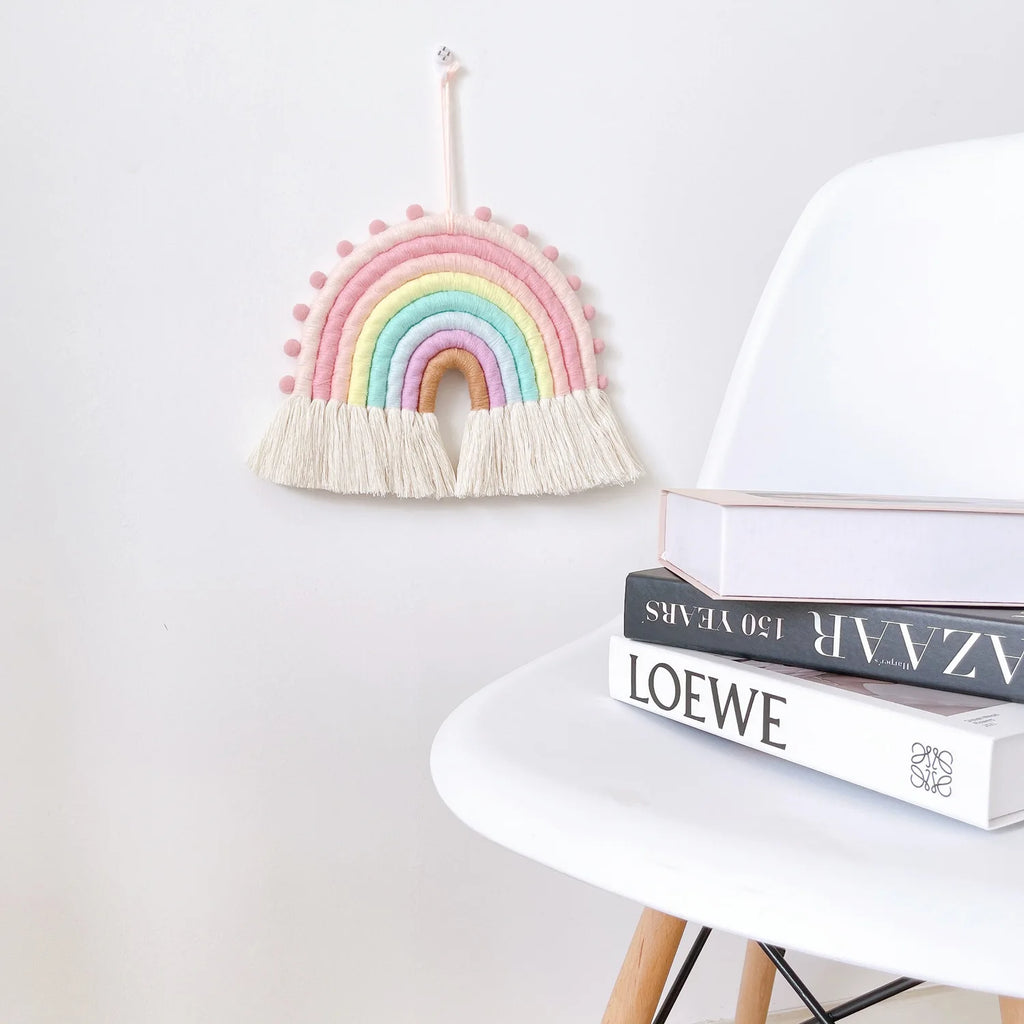 Ins Style Nordic Style Rainbow Home Children's Room Decoration Pendant Woven Rainbow Hanging Wall Hanging Pendant