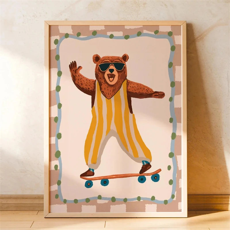 Animal-themed Baby Room Posters: Stylish and Playful Animal Prints Whimsical Canvas Wall Art Suitable for Modern Baby Room De
