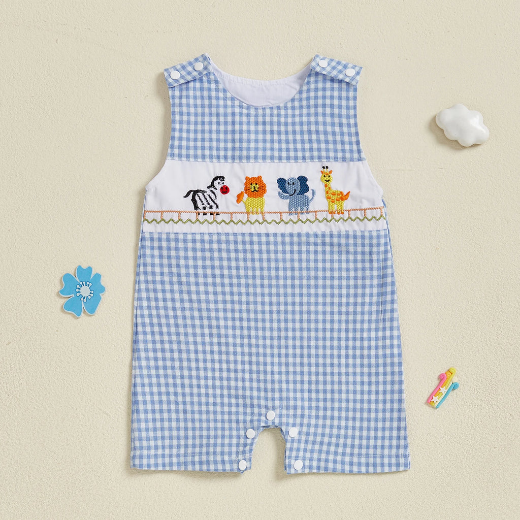 Baby Boy Embroidered Romper