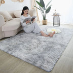 Furry Carpet Living Room Mat Modern Bedroom Nordic Style Decoration Carpet Large Size Black Gray White Non Slip Children's Rugs