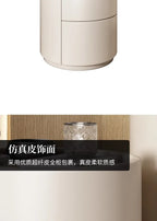 Home Living Room Sofa Side Cabinet, Creative Round Solid Wood Bedside Table, New Simple Modern Small Bedroom Storage Cabinet