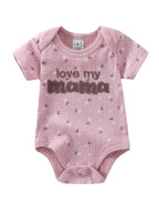 5pcs Baby Girl Short Sleeve Jumpsuit, Cotton