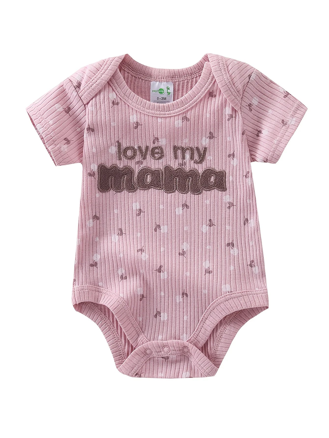 5pcs Baby Girl Short Sleeve Jumpsuit, Cotton