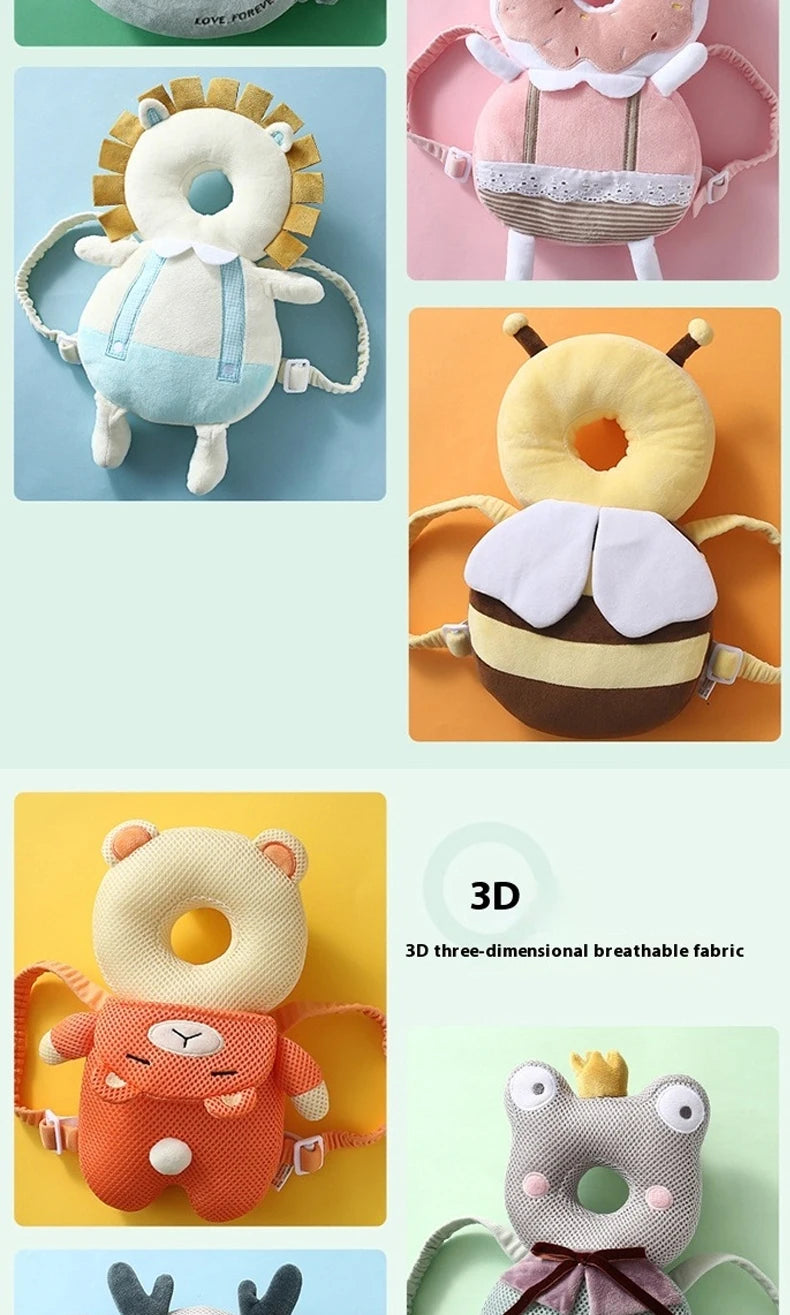 AIBEDILA Baby Head Protector Safety Pad Cushion Cartoon Anti Fall Back Pillow Headrest Newborn Infant Toddler Baby Protection