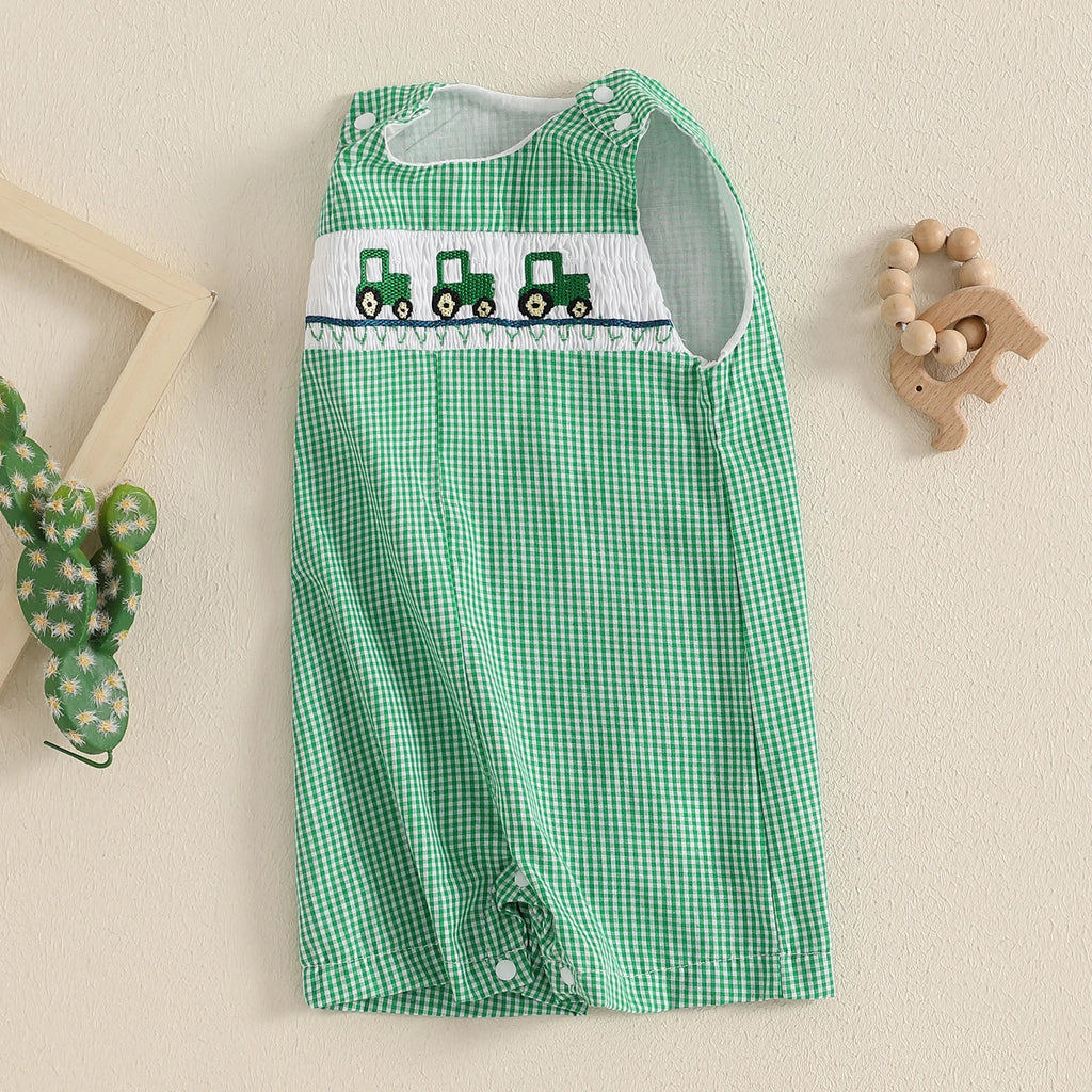 Baby Boy Embroidered Romper