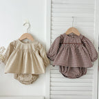 2-Piece Cotton Plaid Baby Outfit