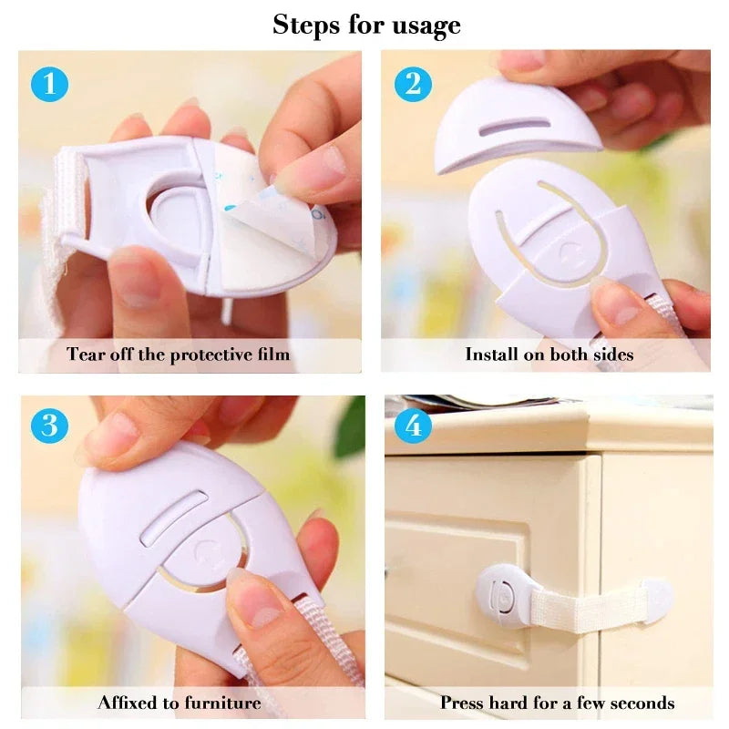 1/5/10pcs Child Safety Cabinet Locks Baby Proof Plastic Protection for Drawer & Door-Easy Installation Kitchen Security for Kids