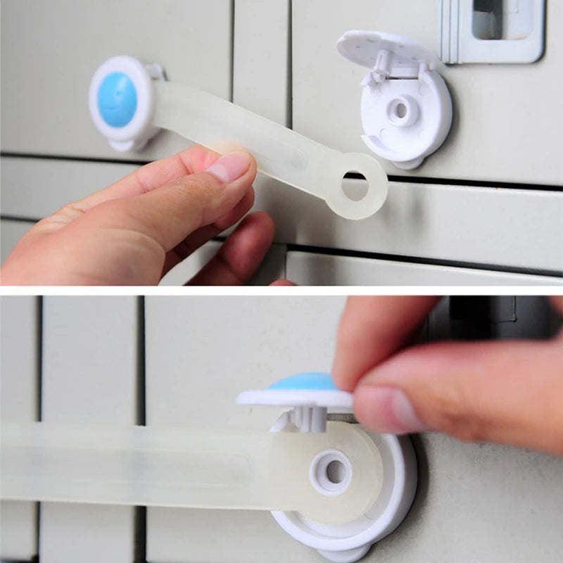 10Pcs Child Safety Cabinet Lock Baby Security Protector Door Fridge Blockers Plastic Lock for Cupboards Childproof