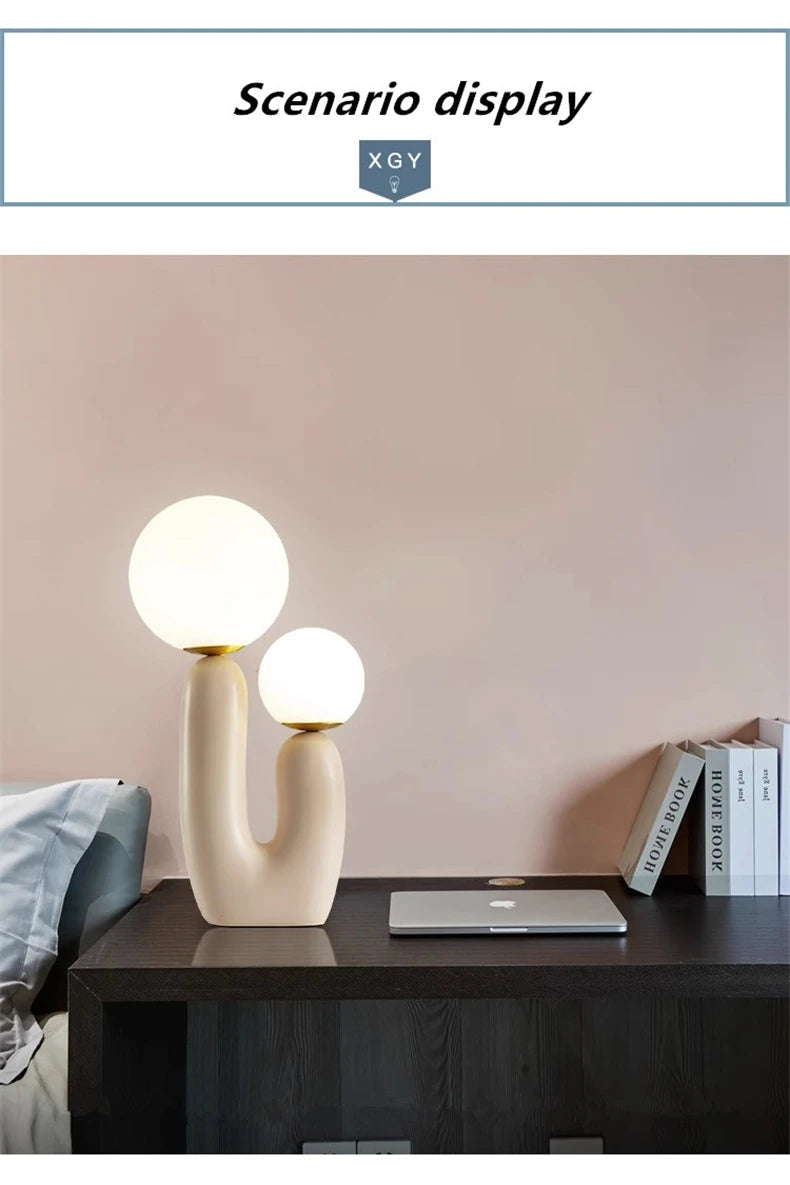 Nordic Children's Room Bedroom Bedside Lamp Creative Art Table Lamp Decoration Model Room Living Room Double Head Table Lamp