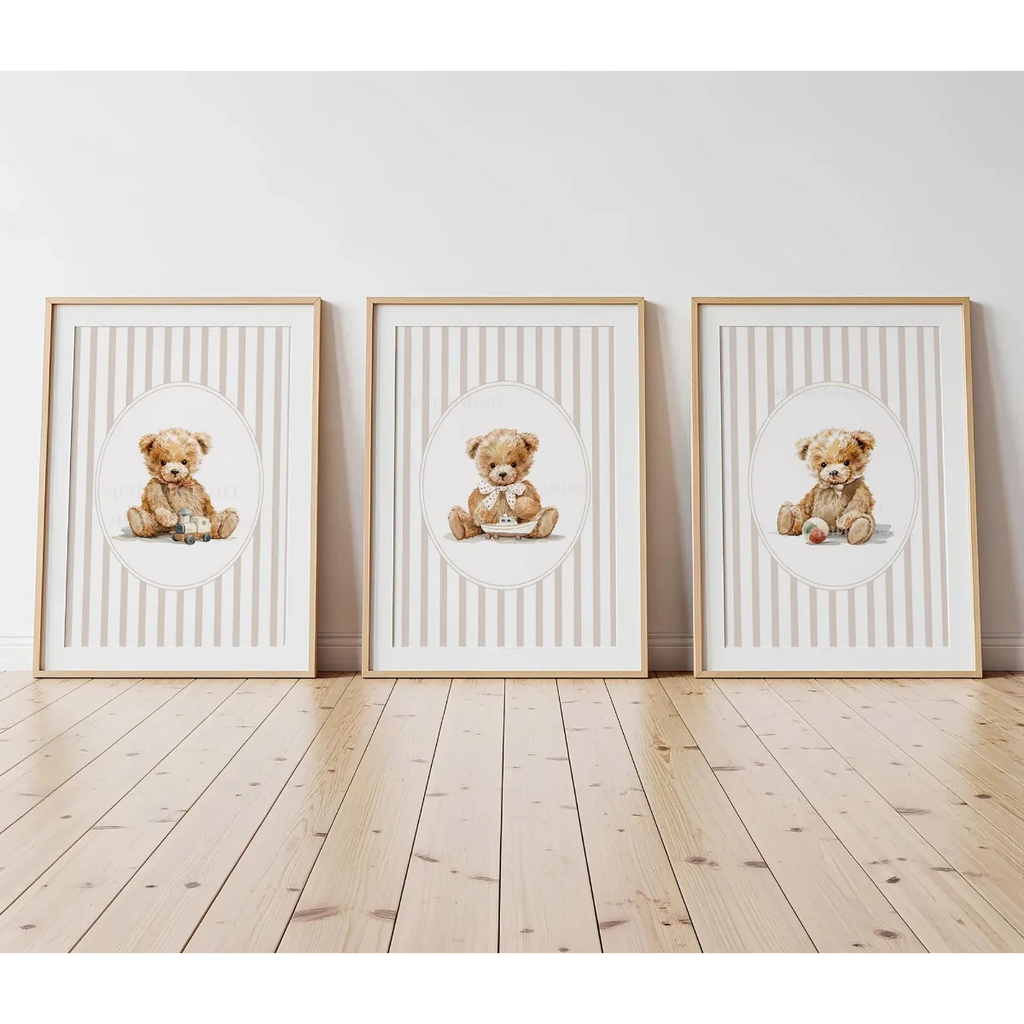 1/3Pcs Prints for a Baby Boy Nursery, Teddy Bear Prints, Vintage Nursery Posters, Little Boys Room