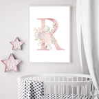 Baby Decoration Bedroom Child Posters Girl's Room Prints Nursery Pink Flower Wall Art Canvas Painting Pictures kids Room Decor