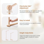 Baby Rattle Toy 0-12 Months Toys Wooden Mobile Bed Bell Floor Stand Bracket Newborn Bed Bell Hanging Holder Bracket Infant Crib