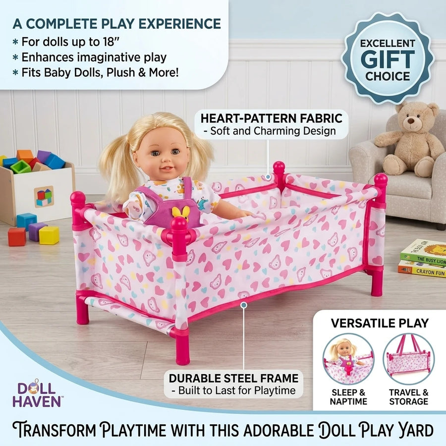 Foldable Doll Crib for Pretend Play