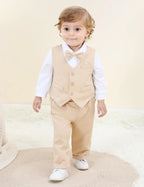 Baby Boys Suit Infant Formal Outfit Wedding 1st Birthday Dress Outfits Newborn Bodysuit Vest  Pants Gentleman Clothes Sets