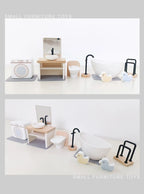 Nordic style villa, dollhouse, children's play, mini simulation furniture, bedroom, kitchen, wooden toys, boys and girls